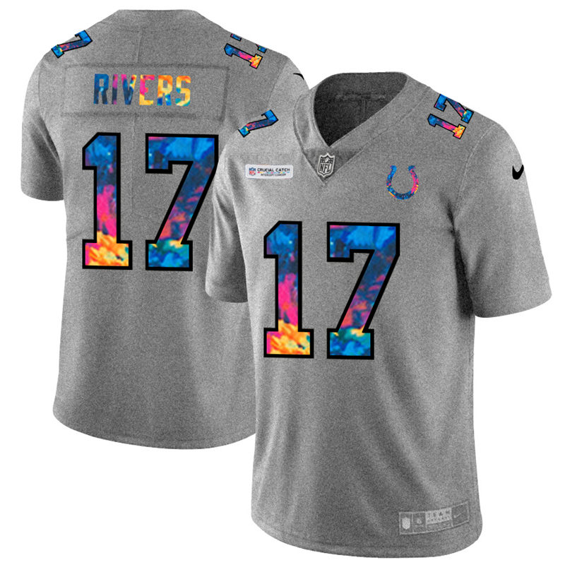 Indianapolis Colts #17 Philip Rivers Men's Nike Multi-Color 2020 NFL Crucial Catch NFL Jersey Greyheather Indianapolis Colts #17 Philip Rivers Men's Nike Multi-Color 2020 NFL Crucial Catch NFL Jersey Greyheather