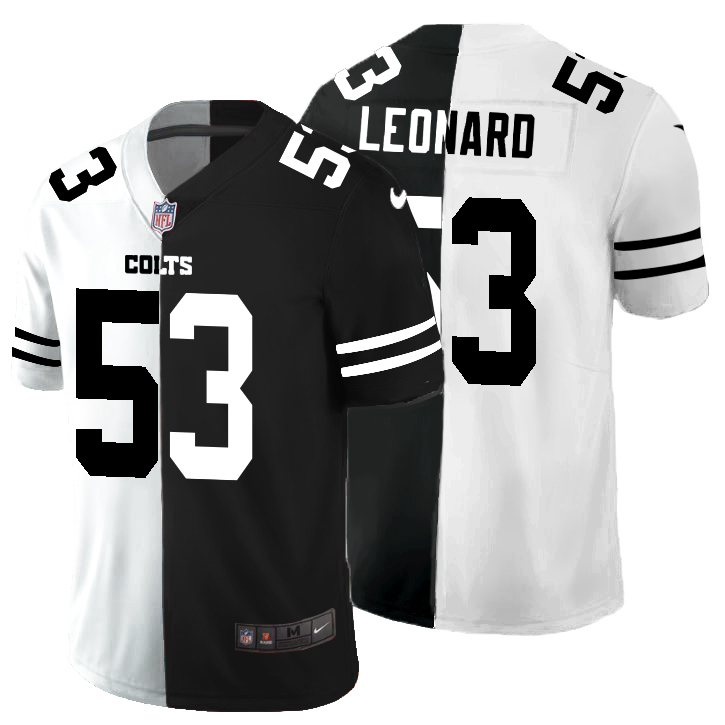 Indianapolis Colts #53 Darius Leonard Men's Black V White Peace Split Nike Vapor Untouchable Limited NFL Jersey Indianapolis Colts #53 Darius Leonard Men's Black V White Peace Split Nike Vapor Untouchable Limited NFL Jersey