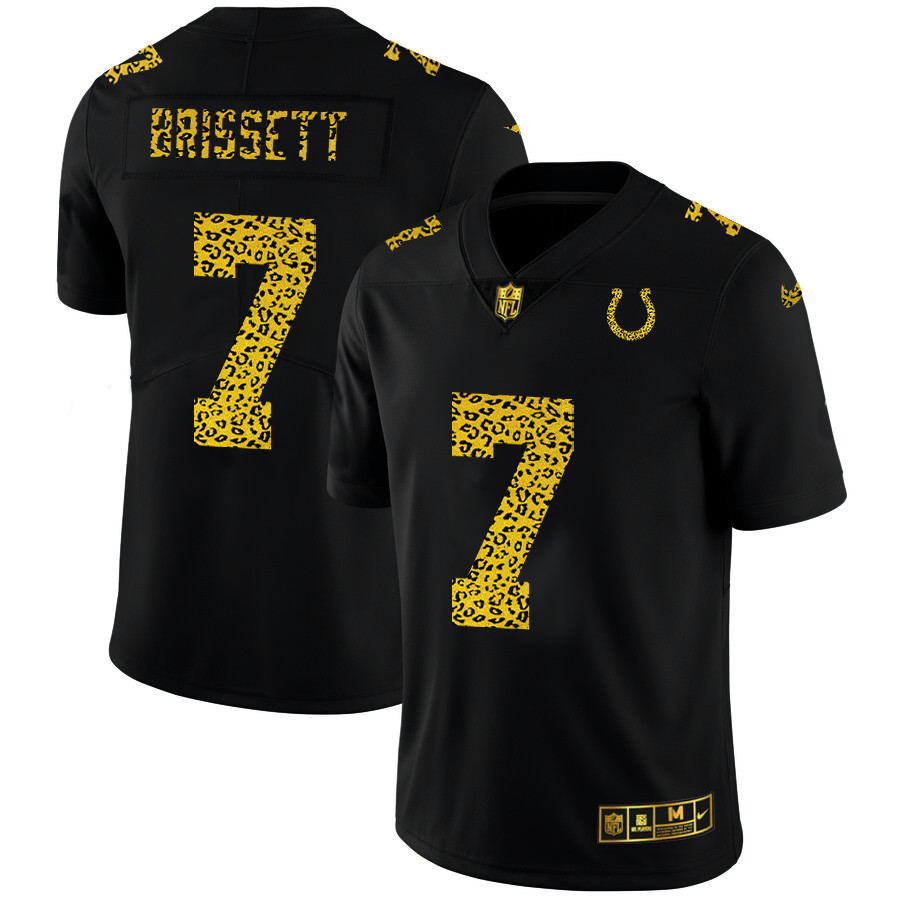 Indianapolis Colts #7 Jacoby Brissett Men's Nike Leopard Print Fashion Vapor Limited NFL Jersey Black Indianapolis Colts #7 Jacoby Brissett Men's Nike Leopard Print Fashion Vapor Limited NFL Jersey Black
