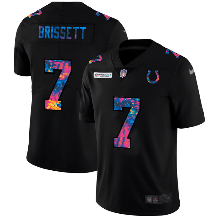 Indianapolis Colts #7 Jacoby Brissett Men's Nike Multi-Color Black 2020 NFL Crucial Catch Vapor Untouchable Limited Jersey Indianapolis Colts #7 Jacoby Brissett Men's Nike Multi-Color Black 2020 NFL Crucial Catch Vapor Untouchable Limited Jersey