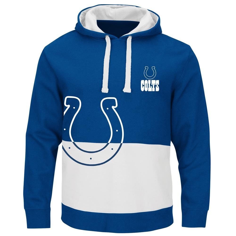Indianapolis Colts Blue & White Split All Stitched Hooded Sweatshirt Indianapolis Colts Blue & White Split All Stitched Hooded Sweatshirt