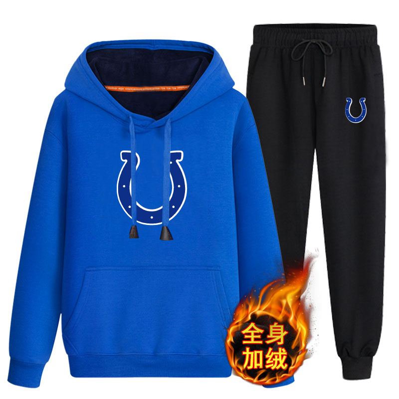 Indianapolis Colts Bule Men's Winter Thicken NFL Pullover Hoodie & Pant Indianapolis Colts Bule Men's Winter Thicken NFL Pullover Hoodie & Pant