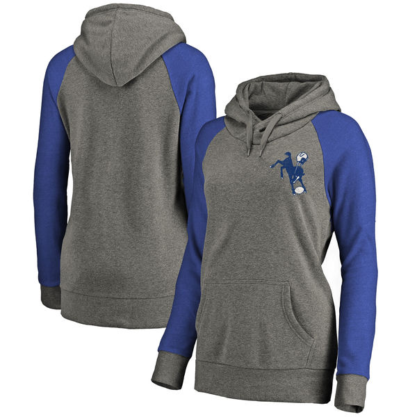 Indianapolis Colts NFL Pro Line By Fanatics Branded Women's Plus Sizes Vintage Lounge Pullover Hoodie Heathered Gray Indianapolis Colts NFL Pro Line By Fanatics Branded Women's Plus Sizes Vintage Lounge Pullover Hoodie Heathered Gray