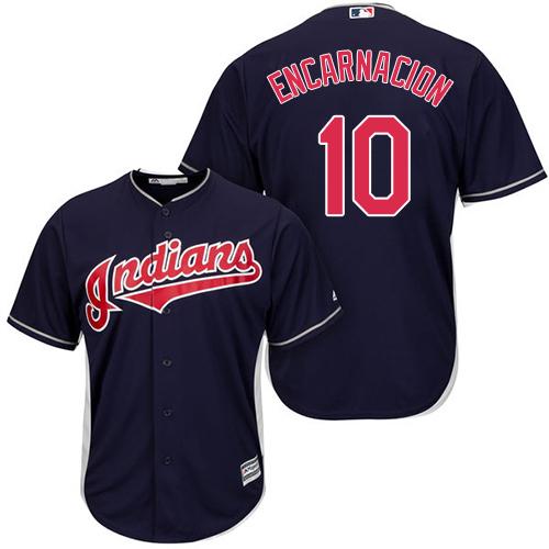 Indians #10 Edwin Encarnacion Navy Blue Alternate Stitched Youth MLB Jersey Indians #10 Edwin Encarnacion Navy Blue Alternate Stitched Youth MLB Jersey