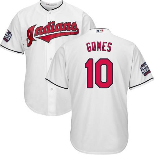 Indians #10 Yan Gomes White Home 2016 World Series Bound Stitched Youth MLB Jersey Indians #10 Yan Gomes White Home 2016 World Series Bound Stitched Youth MLB Jersey