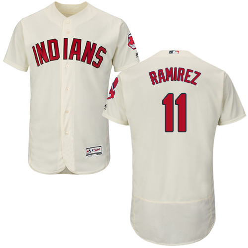 Indians #11 Jose Ramirez Cream Flexbase Authentic Collection Stitched Baseball Jersey