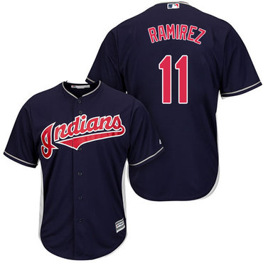 Indians #11 Jose Ramirez Navy Blue New Cool Base Stitched Baseball Jersey