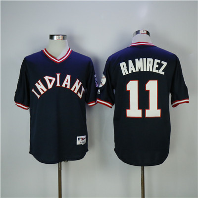 Indians #11 Jose Ramirez Navy Turn Back The Clock Stitched MLB Jersey