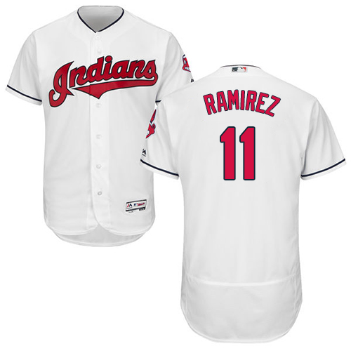 Indians #11 Jose Ramirez White Flexbase Authentic Collection Stitched Baseball Jersey