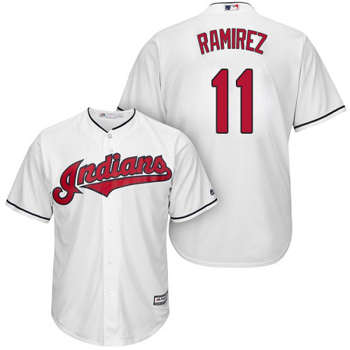 Indians #11 Jose Ramirez White New Cool Base Stitched Baseball Jersey