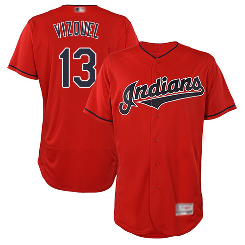 Indians #13 Omar Vizquel Red Flexbase Authentic Collection Stitched Baseball Jersey Indians #13 Omar Vizquel Red Flexbase Authentic Collection Stitched Baseball Jersey