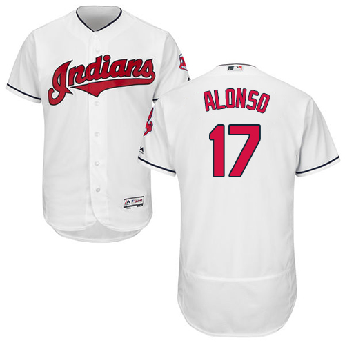 Indians #17 Yonder Alonso White Flexbase Authentic Collection Stitched Baseball Jersey