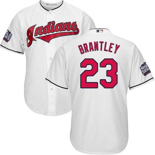 Indians #23 Michael Brantley White Cool Base 2016 World Series Bound Stitched Youth MLB Jersey Indians #23 Michael Brantley White Cool Base 2016 World Series Bound Stitched Youth MLB Jersey