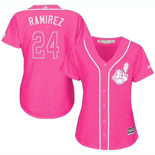 Indians #24 Manny Ramirez Pink Fashion Women's Stitched MLB Jersey Indians #24 Manny Ramirez Pink Fashion Women's Stitched MLB Jersey
