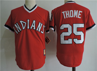 Indians #25 Jim Thome Red Cooperstown Collection Stitched MLB Jersey