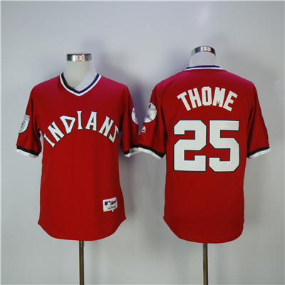 Indians #25 Jim Thome Red Stitched MLB Jersey