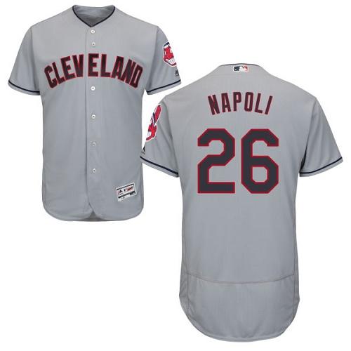 Indians #26 Mike Napoli Grey Flexbase Authentic Collection Stitched MLB Jersey - 副本