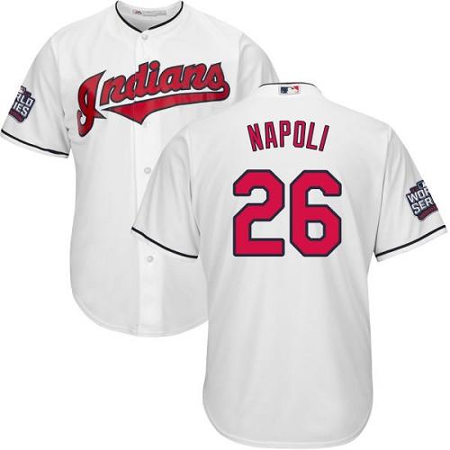 Indians #26 Mike Napoli White Home 2016 World Series Bound Stitched Youth MLB Jersey Indians #26 Mike Napoli White Home 2016 World Series Bound Stitched Youth MLB Jersey