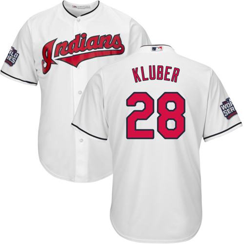 Indians #28 Corey Kluber White Home 2016 World Series Bound Stitched Youth MLB Jersey Indians #28 Corey Kluber White Home 2016 World Series Bound Stitched Youth MLB Jersey
