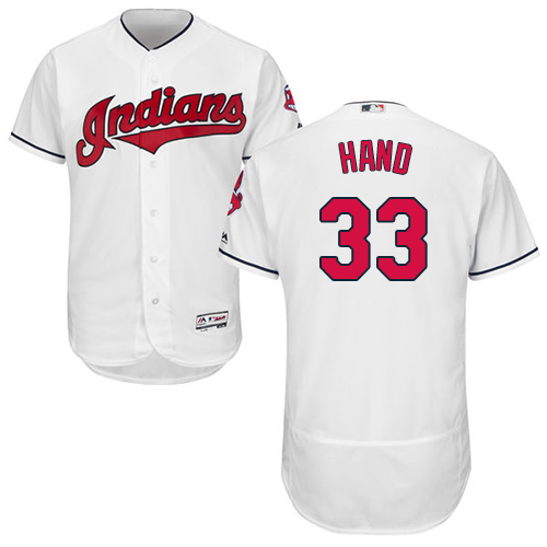 Indians #33 Brad Hand White Flexbase Authentic Collection Stitched Baseball Jersey