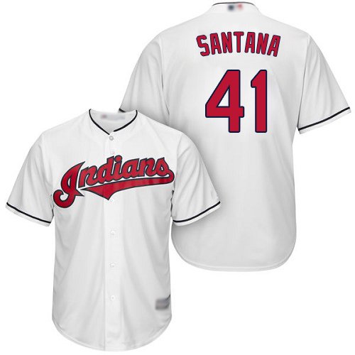 Indians #41 Carlos Santana White Home Stitched Youth Baseball Jersey Indians #41 Carlos Santana White Home Stitched Youth Baseball Jersey