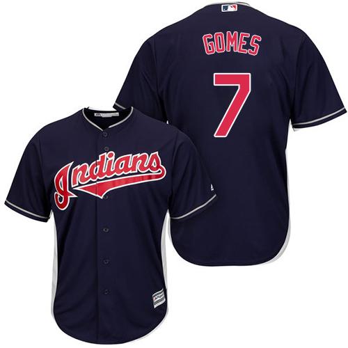 Indians #7 Yan Gomes Navy Blue Alternate Stitched Youth MLB Jersey Indians #7 Yan Gomes Navy Blue Alternate Stitched Youth MLB Jersey