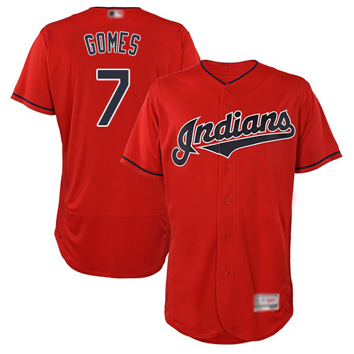 Indians #7 Yan Gomes Red Flexbase Authentic Collection Stitched Baseball Jersey Indians #7 Yan Gomes Red Flexbase Authentic Collection Stitched Baseball Jersey