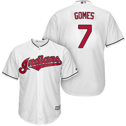 Indians #7 Yan Gomes White Home Stitched Youth MLB Jersey Indians #7 Yan Gomes White Home Stitched Youth MLB Jersey
