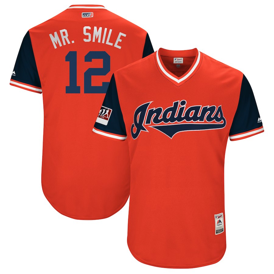 Indians 12 Francisco Lindor Mr. Smile Red 2018 Players' Weekend Authentic Team Jersey Indians 12 Francisco Lindor Mr. Smile Red 2018 Players' Weekend Authentic Team Jersey