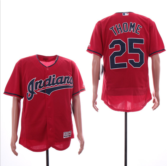 Indians 25 Jim Thome Red Flexbase Jersey