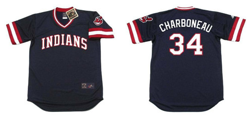 Indians 34 Joe Charboneau Black 1980'S Throwback Cool Base Jersey Indians 34 Joe Charboneau Black 1980'S Throwback Cool Base Jersey