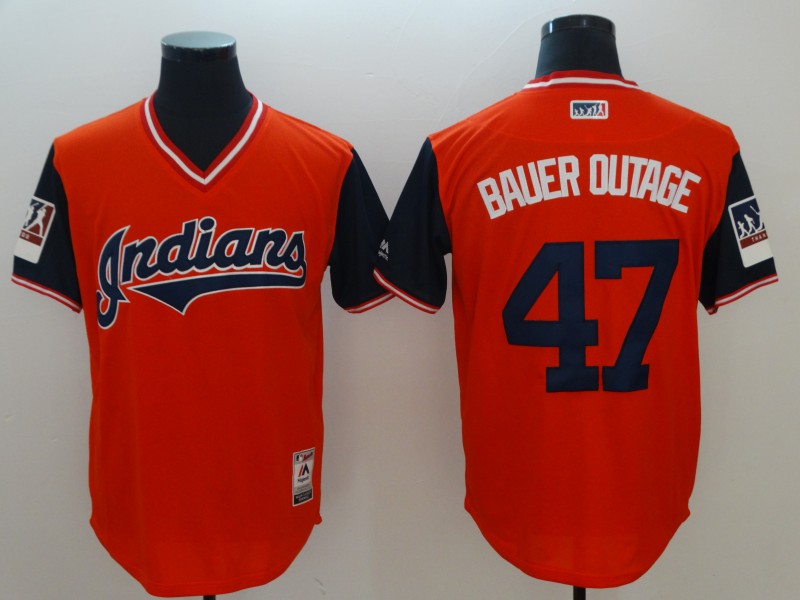 Indians 47 Trevor Bauer Bauer Outage Orange 2018 Players' Weekend Authentic Team Jersey Indians 47 Trevor Bauer Bauer Outage Orange 2018 Players' Weekend Authentic Team Jersey