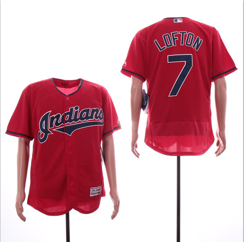 Indians 7 Kenny Lofton Red Flexbase Jersey