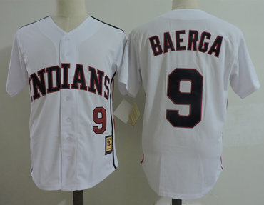 Indians 9 Carlos Baerga White Throwback Jersey