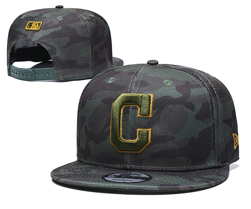 Indians Team Logo Camo Adjustable Hat TX