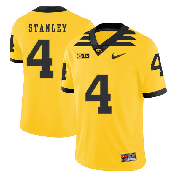 Iowa Hawkeyes 4 Nathan Stanley Yellow College Football Jersey Iowa Hawkeyes 4 Nathan Stanley Yellow College Football Jersey