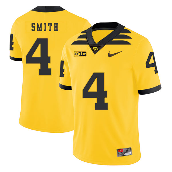 Iowa Hawkeyes 4 Tevaun Smith Yellow College Football Jersey Iowa Hawkeyes 4 Tevaun Smith Yellow College Football Jersey