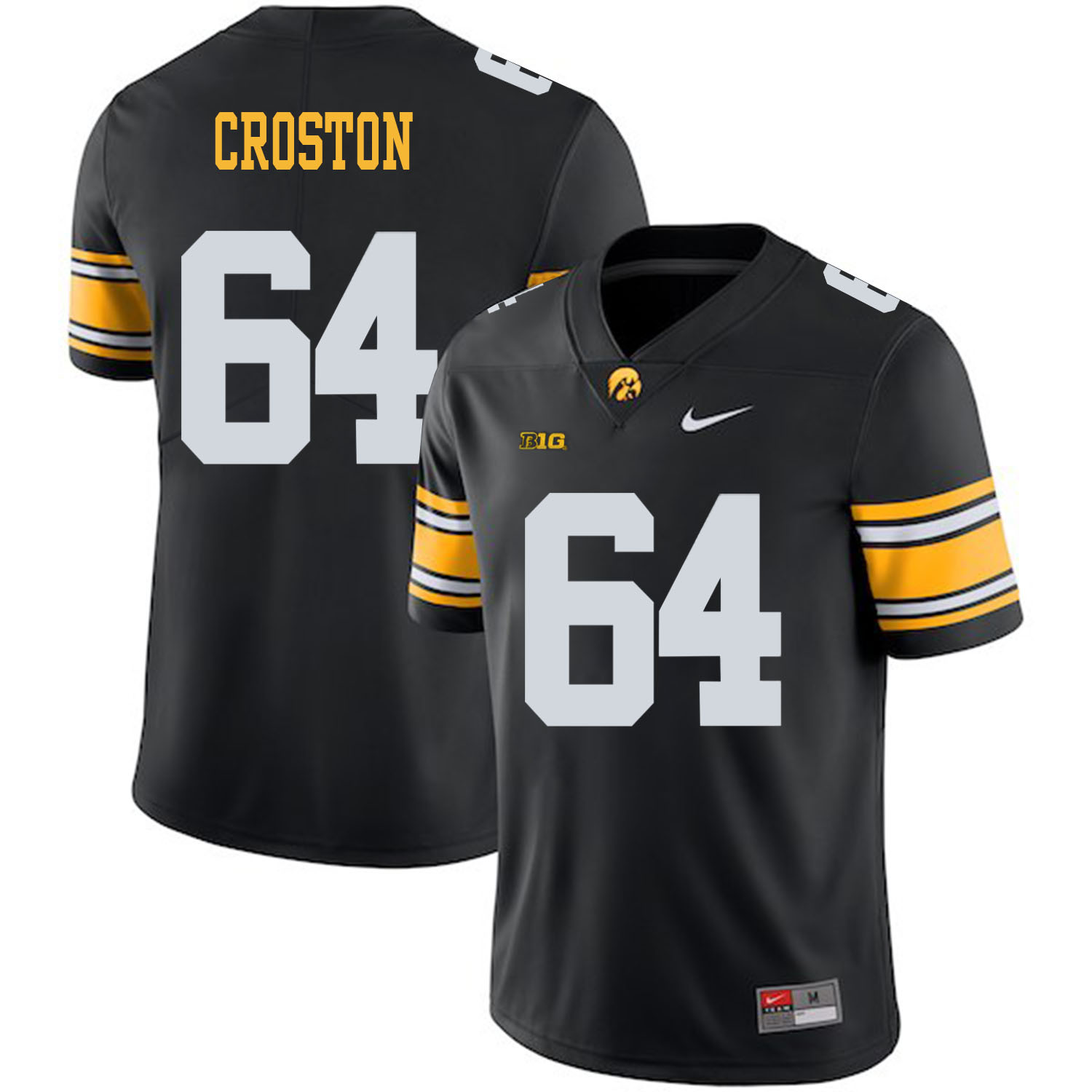 Iowa Hawkeyes 64 Cole Croston Black College Football Jersey Iowa Hawkeyes 64 Cole Croston Black College Football Jersey