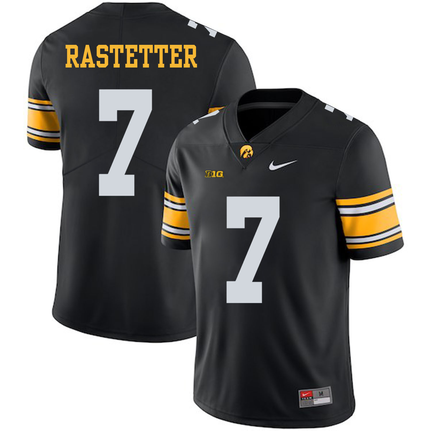 Iowa Hawkeyes 7 Colten Rastetter Black College Football Jersey Iowa Hawkeyes 7 Colten Rastetter Black College Football Jersey