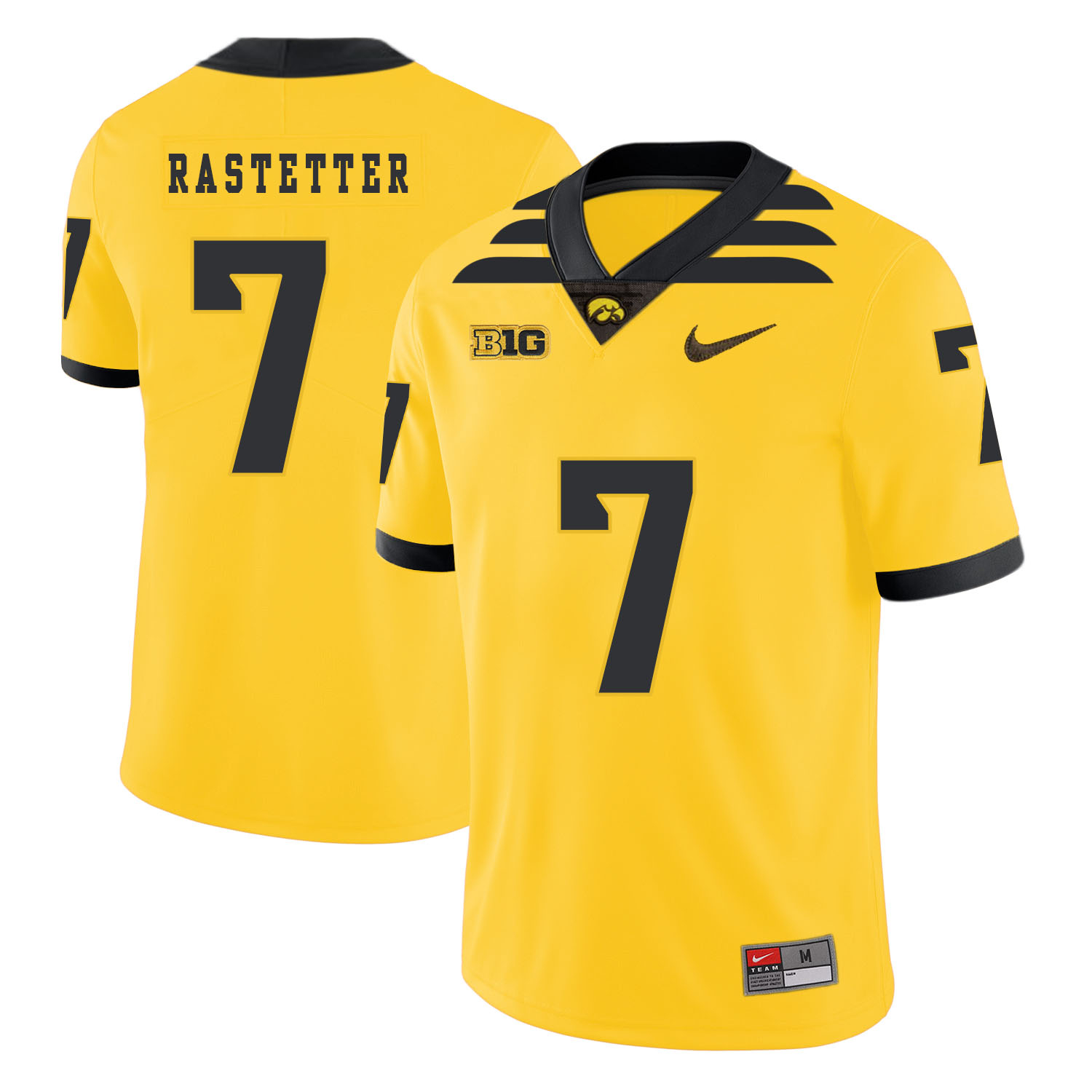 Iowa Hawkeyes 7 Colten Rastetter Yellow College Football Jersey Iowa Hawkeyes 7 Colten Rastetter Yellow College Football Jersey