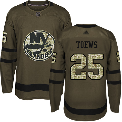 Islanders #25 Devon Toews Green Salute to Service Stitched Hockey Jersey Islanders #25 Devon Toews Green Salute to Service Stitched Hockey Jersey