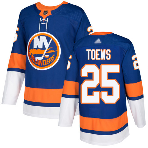 Islanders #25 Devon Toews Royal Blue Home Authentic Stitched Hockey Jersey Islanders #25 Devon Toews Royal Blue Home Authentic Stitched Hockey Jersey