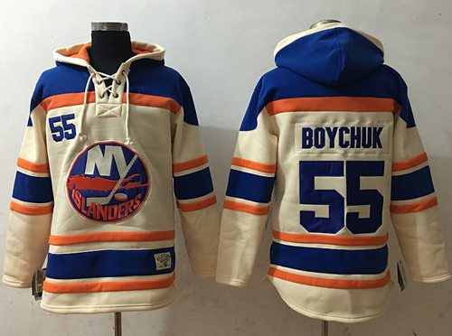 Islanders #55 Johnny Boychuk Cream Sawyer Hooded Sweatshirt Stitched NHL Jersey Islanders #55 Johnny Boychuk Cream Sawyer Hooded Sweatshirt Stitched NHL Jersey