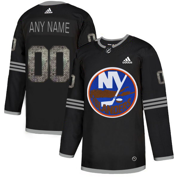 Islanders Black Shadow Logo Print Men's Customized Adidas Jersey Islanders Black Shadow Logo Print Men's Customized Adidas Jersey