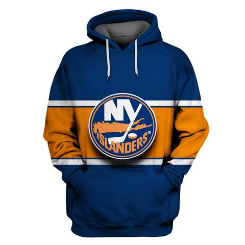 Islanders Blue Orange All Stitched Hooded Sweatshirt Islanders Blue Orange All Stitched Hooded Sweatshirt