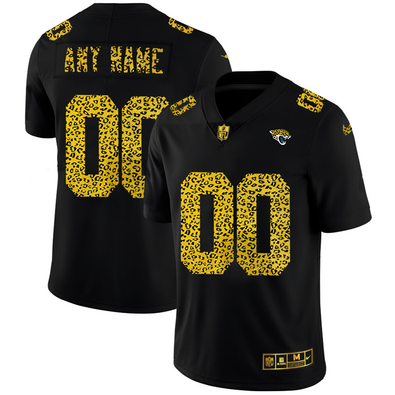 Jacksonville Jaguars Custom Men's Nike Leopard Print Fashion Vapor Limited NFL Jersey Black Jacksonville Jaguars Custom Men's Nike Leopard Print Fashion Vapor Limited NFL Jersey Black