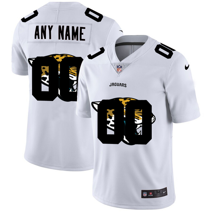 Jacksonville Jaguars Custom White Men's Nike Team Logo Dual Overlap Limited NFL Jersey Jacksonville Jaguars Custom White Men's Nike Team Logo Dual Overlap Limited NFL Jersey