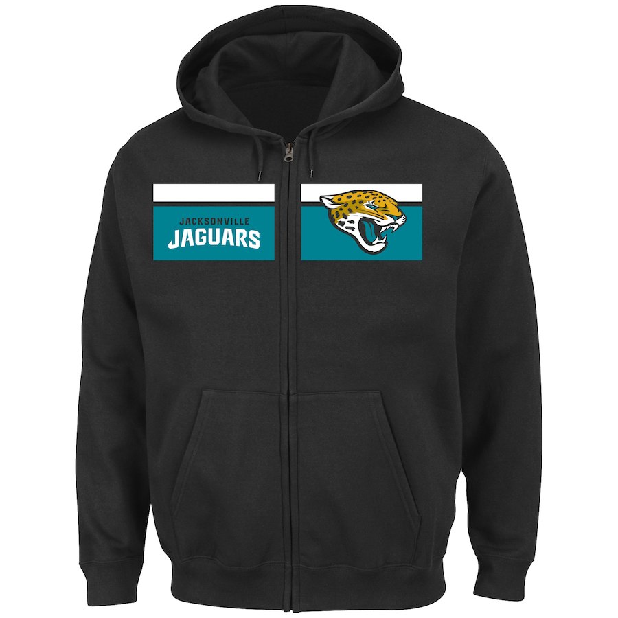Jacksonville Jaguars Majestic Touchback Full Zip Hoodie Black Jacksonville Jaguars Majestic Touchback Full Zip Hoodie Black