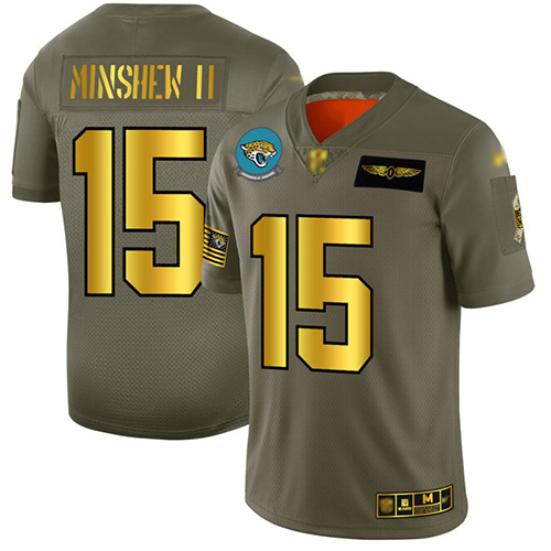 Jaguars #15 Gardner Minshew II Camo Gold Men's Stitched Football Limited 2019 Salute To Service Jersey Jaguars #15 Gardner Minshew II Camo Gold Men's Stitched Football Limited 2019 Salute To Service Jersey