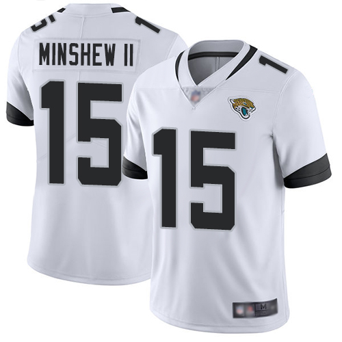 Jaguars #15 Gardner Minshew II White Men's Stitched Football Vapor Untouchable Limited Jersey Jaguars #15 Gardner Minshew II White Men's Stitched Football Vapor Untouchable Limited Jersey